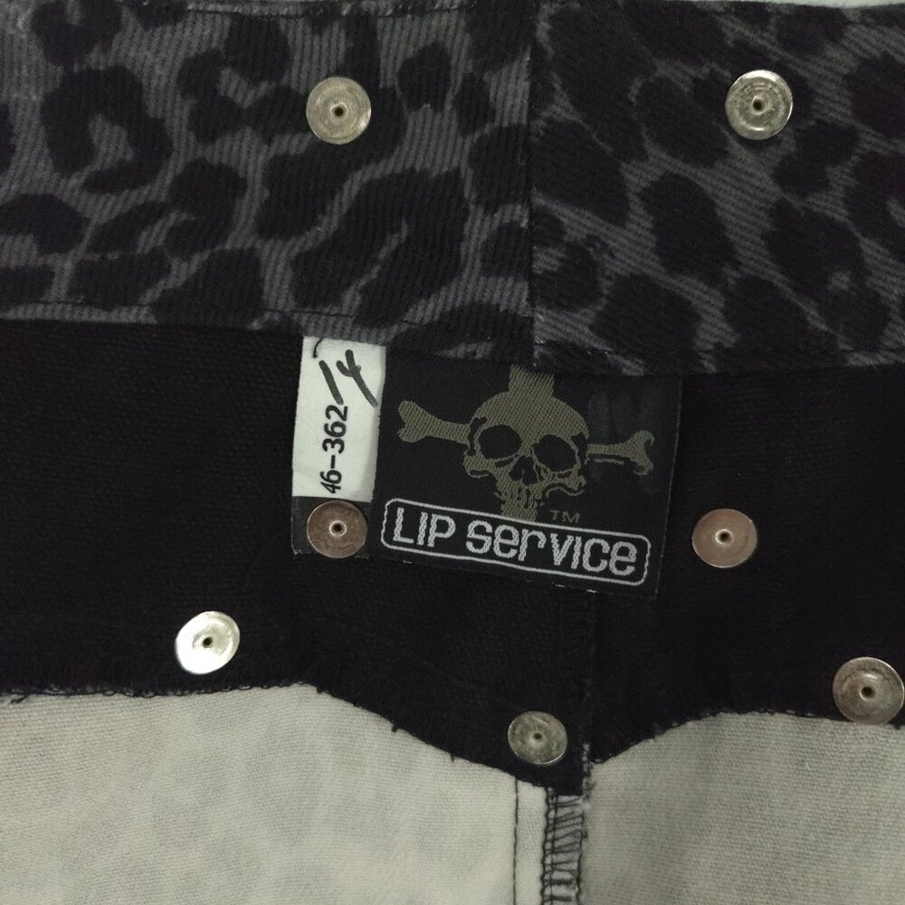 Lip Service Pencil Skirt Punk Grunge Mob wife Animal Print Chains Zippers Y2K L - Picture 13 of 16